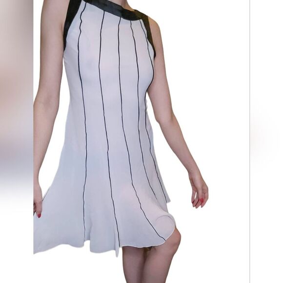 Vintage Sandra Darren Flapper-esque Mini Dress- Size 6 - Picture 7 of 8